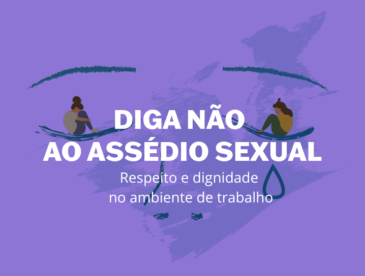 banner representando assédio sexual com título