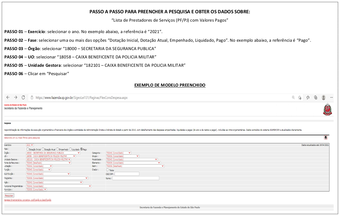 Passo a passo para busca de prestadores de serviço